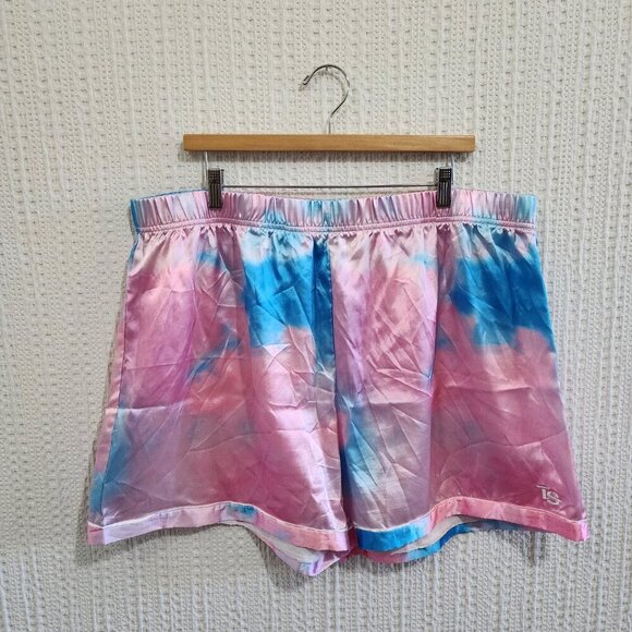 Taylor Swift Tie Dye Cotton Candy Lover Era Satin Pajama Shorts Plus Size 3X - Picture 3 of 13
